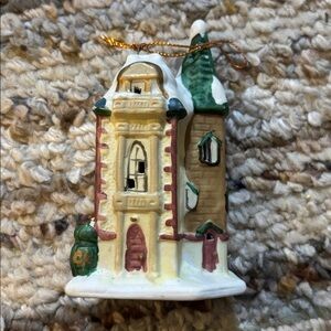 Vintage Porcelain House and Toy Store Ornament